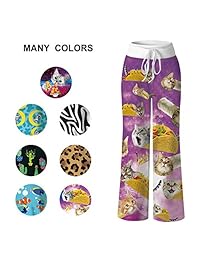 Alisister - Pijama para mujer Cómodo Palazzo Lounge Pantalones 90S Suelto Spleepwear con cordón elástico