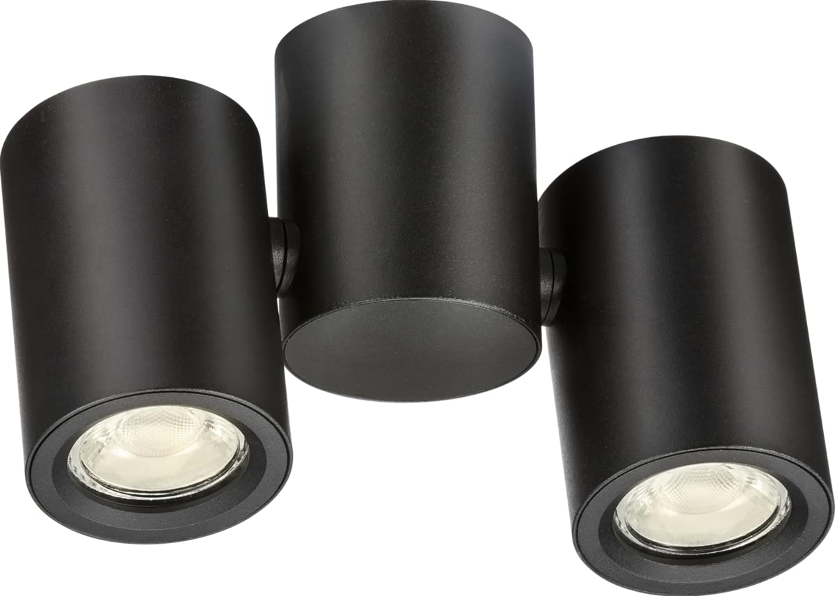 Knightsbridge Dee Twin Surface Adjustable Black Spotlight