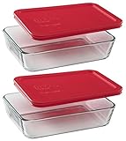 Pyrex 3-Cup Rectangle Food Storage, Pack of 2 Containers