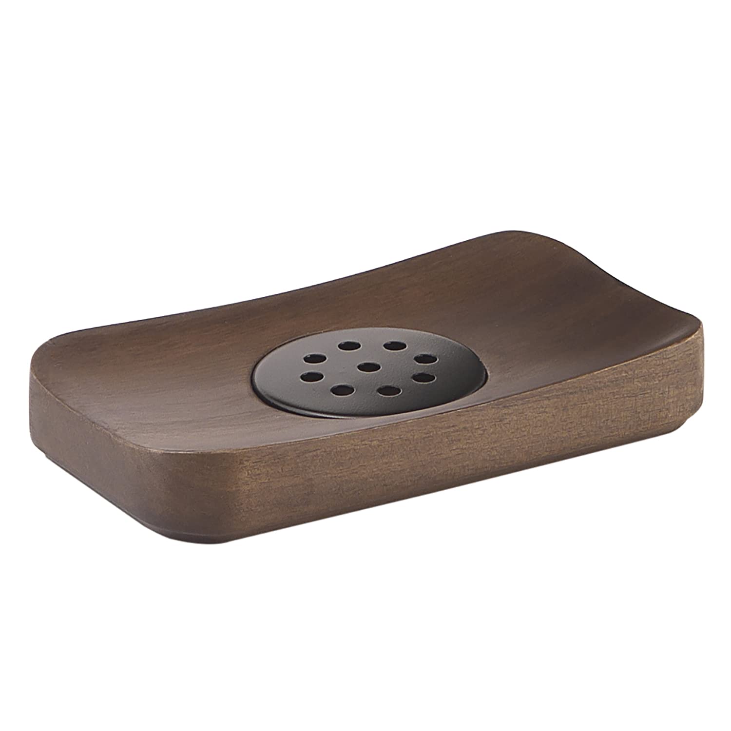 Gedy Dafne Soap Dish, Walnut Brown, 14 x 8 x 1.1