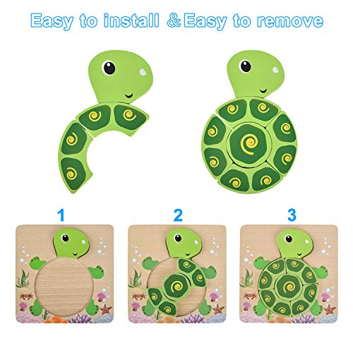 image for Yostyle Wooden Jigsaw Puzzles, [6 Pack] Animal Puzzles for Toddlers Ki