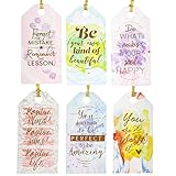 Best Paper Greetings 72-Pack All Occasion Inspirational Quote Gift Tags - 6 Colorful Watercolor Designs