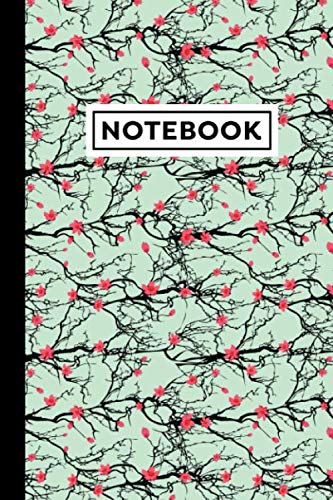 Notebook: Japanese Cherry Journal - Japanese Cherry Themed Gift For Japanese Cherry Lovers - Japanese Cherry Notebook - Size 6" x 9" - 120 Blank Lined Pages With Japanese Cherry Themed Borders