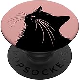 Black Rose Curious Cat PopSockets Adhesive PopGrip