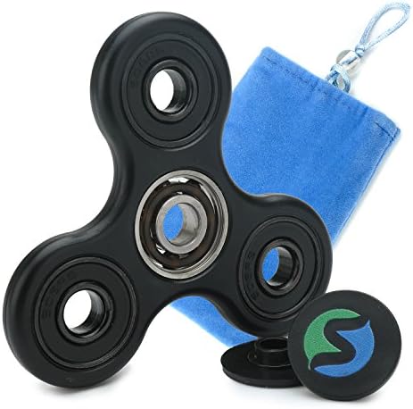 Smartlif Premium Fidget Toy- High-End Stress Relief Toy For Kids &amp; Adults- Fiddle Sensory Toy For Anxiety- Best Finger Adhd Fidget Desk Toy To Fight Stress, Enhance Concentration (Black+Black)