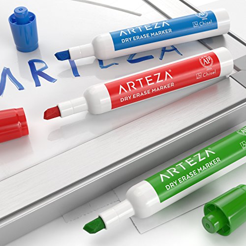 Arteza Dry Erase Markers, White Board Pens, 12 Colors, Multi color, Set