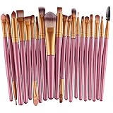 Kit Pinceis Rosa Maquiagem Pincel Cerdas Profissional 20 Peças