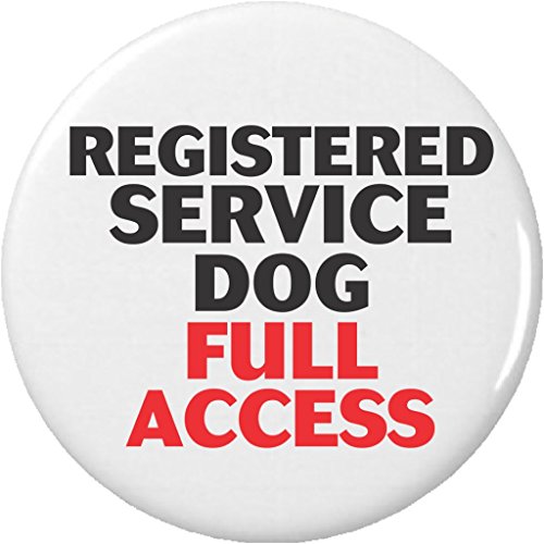 Registered Service Dog FULL ACCESS (black/red) 2.25' Large Pinback Button Pin
