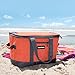 CleverMade Collapsible Cooler Bag: Insulated Leakproof 50 Can Soft Sided Portable Beverage Tote with Bottle Opener & Storage Pockets, Blue/Grey