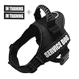 Fairwin Service Vest Dog Harness - Adjustable Nylon Removable Reflective Patches for Service Dogs Large Medium Small Sizes(L Size)