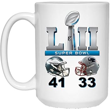 Amazon.com: Super Bowl 52 Final Score Coffee Mug Philadelphia Eagles Mug 15 oz White Ceramic Cup ...