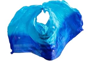 TMZAQH Women Real Silk Belly Dance Veils Silk Belly Dancing Silk Veil 3 Yards Hand Scarves Fire Flame Colors