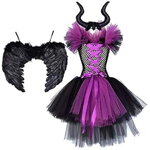 Disfraz de Malefica Niñas Deluxe para Halloween Cosplay Carnaval Disfraces