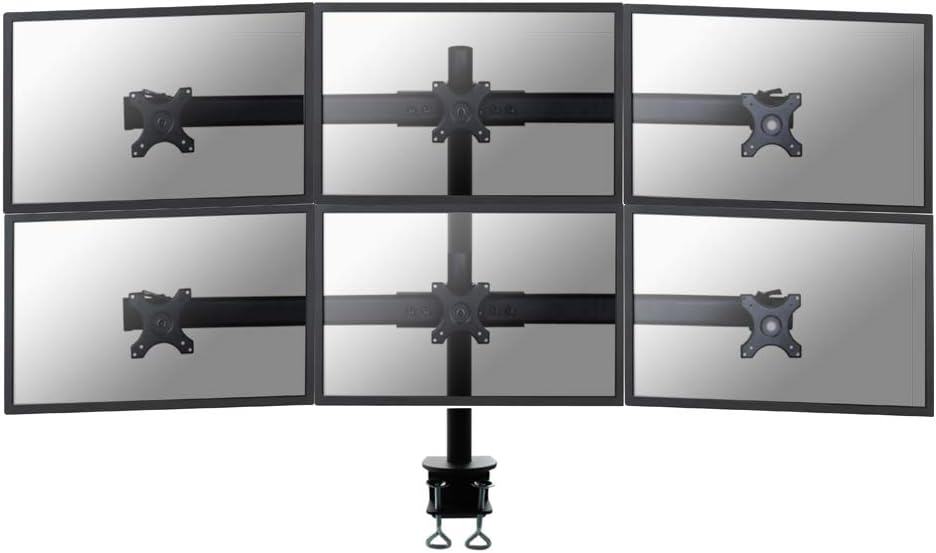 Newstar FPMA-D700D6 Tilt/Turn/Rotate Desk Mount (clamp) for six 19-27" Monitor Screens, Height Adjustable - Black - Image 3