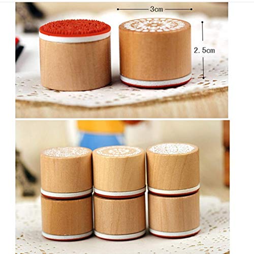 PHAETON 18PCS Floral Pattern Stamp, Lace Wooden Rubber Stamp for DIY Craft Card and Scrapbooking - Thumbnail 2