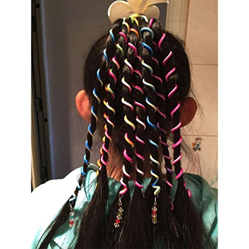 For Chritmas Gift,Sunfei 6 Pcs/Set Kids Curler Hair Braid Hair Sticker Baby Girls' Decor Hair Accesories (Pink)
