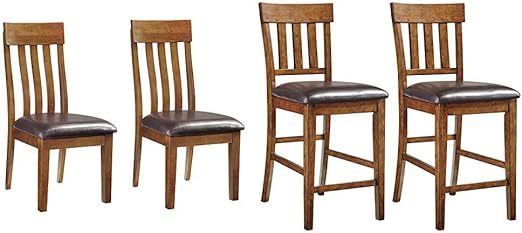 Amazon Com Signature Design By Ashley Ralene Dining Room Chair Medium Brown Ralene Counter Height Bar Stool Medium Brown Chairs