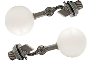 MACGOAL 2 Pieces Float Valve 1/2 or 3/4 Water Float Valve with Adjustable Arm Automatic Fill Valve Kit for Livestock Water Tank Fountains (1/2 Inch)