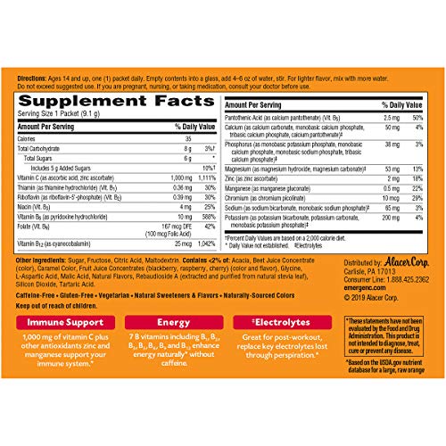 Emergen-C Raspberry Flavor Vitamin C Drink Mix, 30 Packets - Image 3