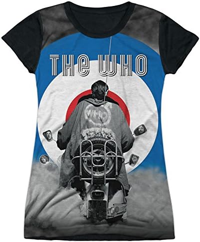 The Who Quadrophenia Mod Lambretta Bike &amp; Target Juniors Black Back T-Shirt Tee