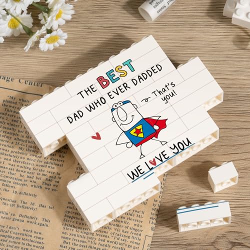 IDELTIME Fathers Day Dad Gifts - Daddy Plaque, Funny Dad Gifts for Dads Birthday Father Day Christmas, Home Desk Decor, Unique Daddy Birthday Card for Father New Step Papa
