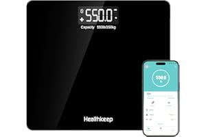 Healthkeep Scale for Body Weight Bathroom: Digital Scales Accurate,550lbs Capacity Smart Weight Scales,，Extra-High Capacity， Bright LED Display & Large Clear Numbers