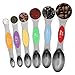 Julance Magnetic Measuring Spoons Set, Stainless Steel, Upgraded Colourful Dual Sided Teaspoon Set, Fits in Spice Jars, Tablespoon Set for Measuring Dry and Liquid Ingredients, Set of 6