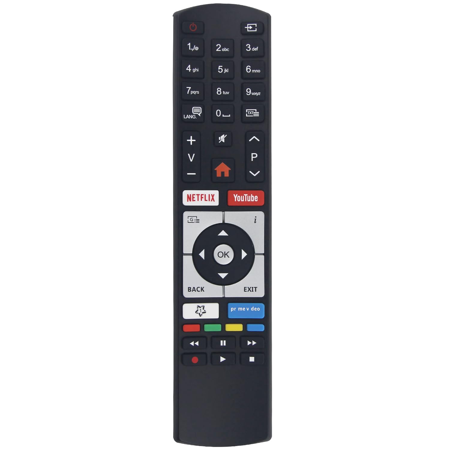 RC4318P RC4318 Remote Control Replacement for Telefunken Finlux Vestel Edenwood TV C40U446 TE32269B40Q2DW TE32269B40Q2D C40U446A D32H289N4CWD D32H289N4CWI D32H289N4CWI D40F289R4CW D40U297M4CW