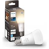 Philips Hue Smart 75W A19 LED Bulb - Soft Warm White Light - 1 Pack - 1100LM - E26 - Indoor - Control with Hue App - Works wi