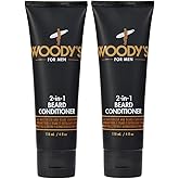 Woody's 2-in-1 Men Beard Conditioner, Beard Wash, Moisturize, Softens & Conditions Dry Flaky Beards, Enriched With Botanical Extracts and Essential Oils - 4 Fl Oz, 2 Pack