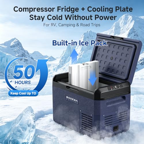 BODEGA 12 volt Car Refrigerator - 26QT Portable Freezer IPX4 Waterproof Car Fridge Electric Cooler Ultra-Quiet for Truck Van Camping Travel 12/24V DC 110~240 Volt AC,-4℉~68℉