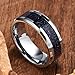 DOUX 8mm Mens White Tungsten Carbide Ring Purple Goldstone Inlay Sparkling Wedding Band High Polished