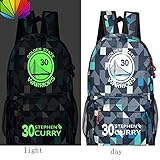 3 styles James Curry Durant Logo Barcelona Casual Laptop Backpack Cosplay Schoolbag Camouflage Blue (Stephen Curry)