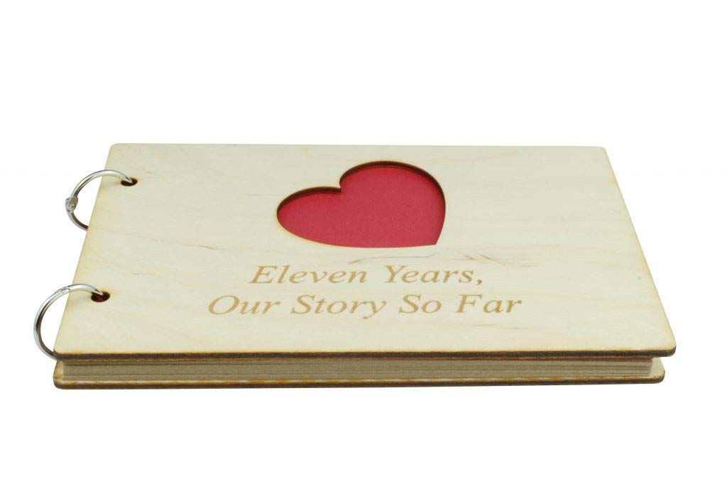 11 Year Anniversary Wooden Scrapbook – Perfect for your Wife or Girlfriend