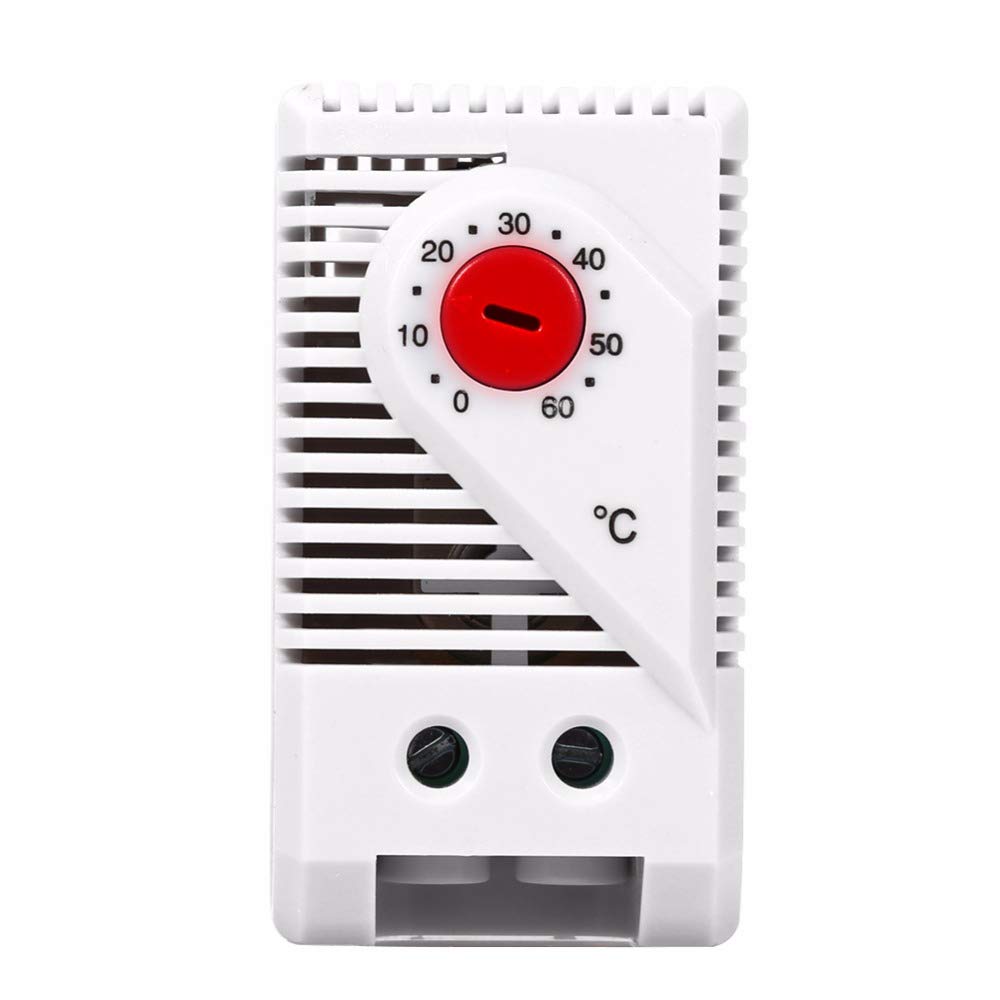 0-60 ℃ Compact Thermostat, Adjustable Mechanical Electric Temperature Controller Switch (Red Button)
