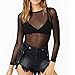 ZANZEA Women Sexy Clubwear Mesh Sheer See Through Long Sleeve Tops Shirts Blouse