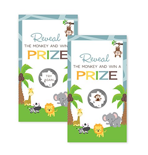 Jungle Baby Shower Scratch Off Game Cards
