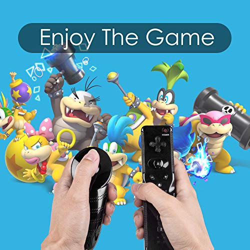 Poulep Wireless Remote Controller for Nintendo Wii Wii U Console with Motion Plus - Black and Black - Thumbnail 6