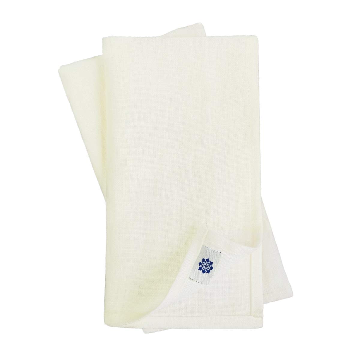 Set of 4 x Linen & Cotton Napkins RUSTICO - 16.8'' x 16.8'' (42cm x 42cm), 100% Linen (Milk-White)