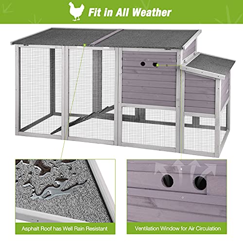 GUTINNEEN Chicken Coop Hen House with Nesting Box and Run, Large