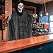 Motion Activated Animated Halloween Decorative Props- 5 Foot Laughter and Glowing Hanging Grim Reaper with Shackles Chains - Light Up Eyes and Ghostly Laughter