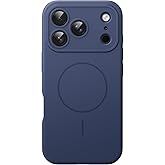 JETech Magnetic Silicone Case for iPhone 17 Pro Max 6.9-Inch, Compatible with MagSafe, Silky Soft Touch, Shock Absorbing Phone Cover with Camera Lens Protection (Dark Blue)