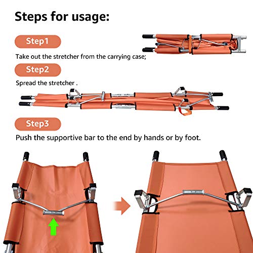 4 Medical+Emergency+Stretcher+Aluminum+Portable
