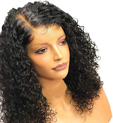 Brazilian Less Rose Hair Black Women Curly Virgin Hair Lace Front Wigs Human Hair Wigs Glueless with Baby Hair 14 inch Hairpiece[ by Yinsoouli]