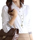 Fly Feeling Women's Casual Long-sleeved OL Patchwork Autumn Occupation Shirt