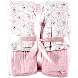 Hudson Baby Muslin Swaddle Blankets, 2 Pack, Pink