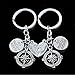 lauhonmin 2pcs Mother Daughter Key Chain Set No Matter Where Compass Split Broken Heart for Women Girl (Style A)