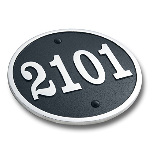 House Number Address Plaque Modern Round Style. Cast Metal Personalised Yard Or Mailbox Sign With Oodles Of Color, Number And Letter Options. Handmade In England By The Metal Foundry Just For You - Thumbnail 6