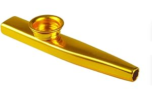 Metal Kazoo Musical Instruments Good Companion for A Guitar Ukulele Great Gift for Music Lovers,Colour Gold Durable and Pract