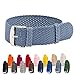 Clockwork Synergy - Perlon Watch Strap Braided Nylon Band (16mm, Steel Blue)